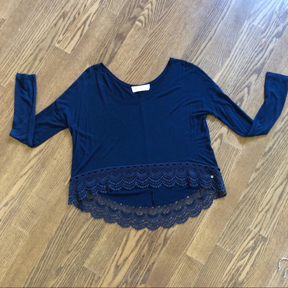 A&F Hi-Low Lace Trim Top